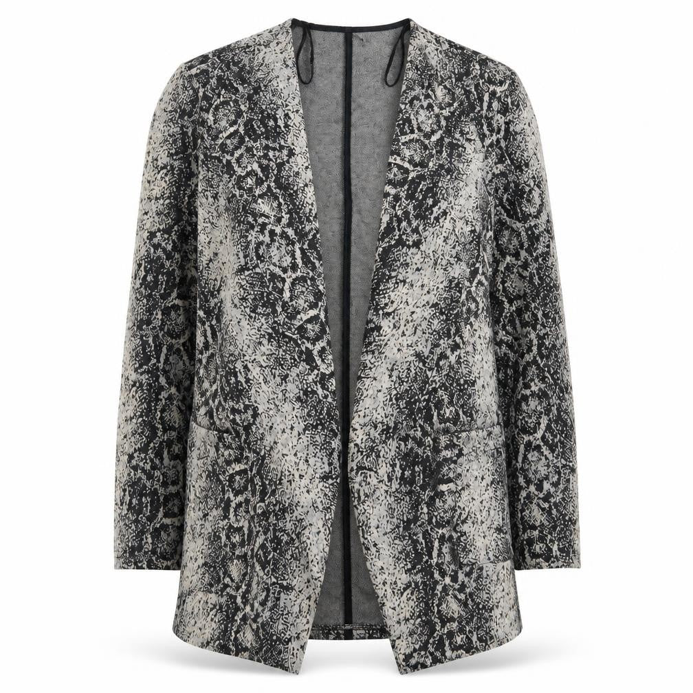 Papaya Womens Black Animal Print  Jacket  Size 12