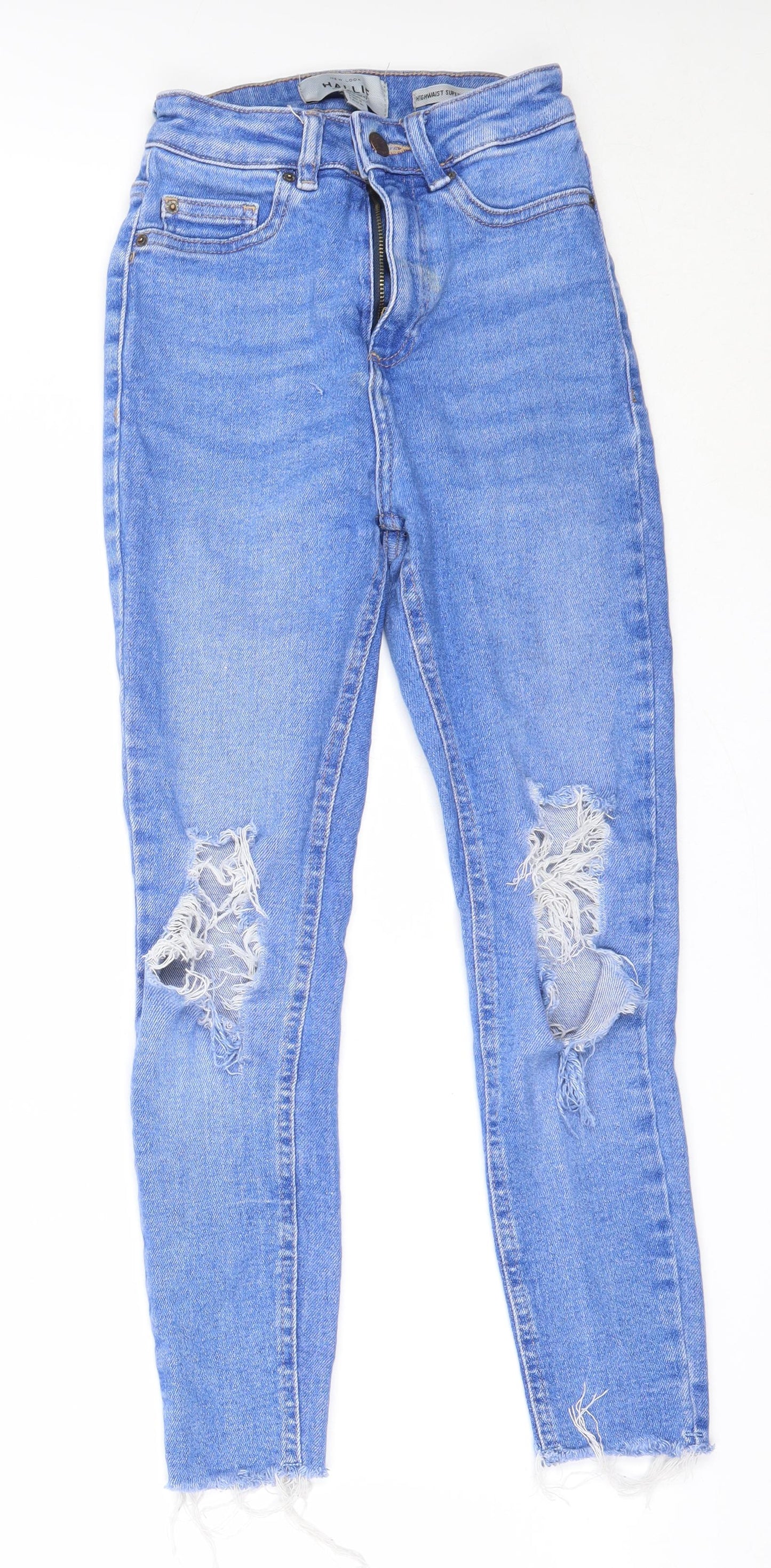 New Look Womens Blue  Cotton Skinny Jeans Size 6 L23 in Regular