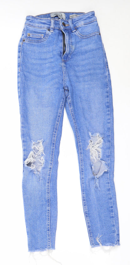 New Look Womens Blue  Cotton Skinny Jeans Size 6 L23 in Regular