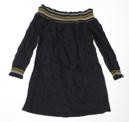 River Island Womens Black  Cotton Shift  Size 6  Off the Shoulder