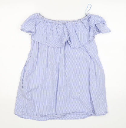 Womens UK Size S Zara Blue Basic Blouse