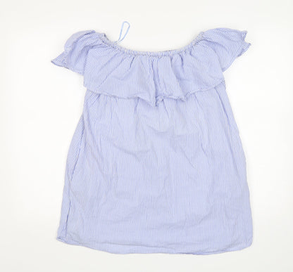 Womens UK Size S Zara Blue Basic Blouse