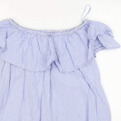 Womens UK Size S Zara Blue Basic Blouse