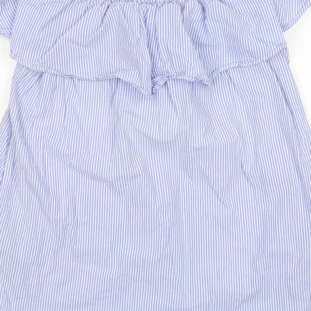 Womens UK Size S Zara Blue Basic Blouse