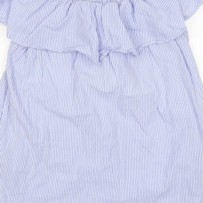 Womens UK Size S Zara Blue Basic Blouse