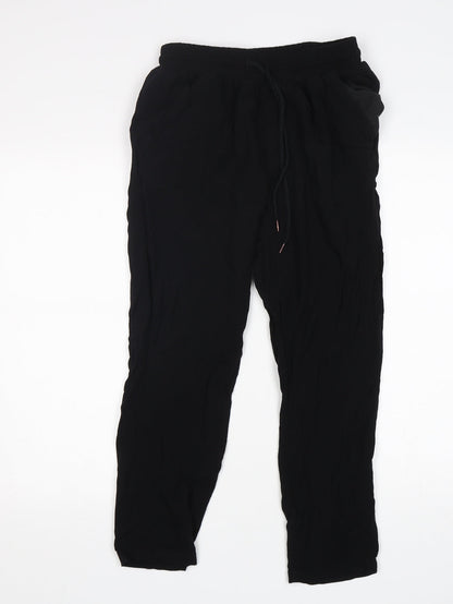 Now Womens Black  Viscose Trousers  Size 8 L26 in Regular