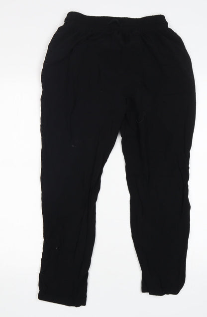 Now Womens Black  Viscose Trousers  Size 8 L26 in Regular