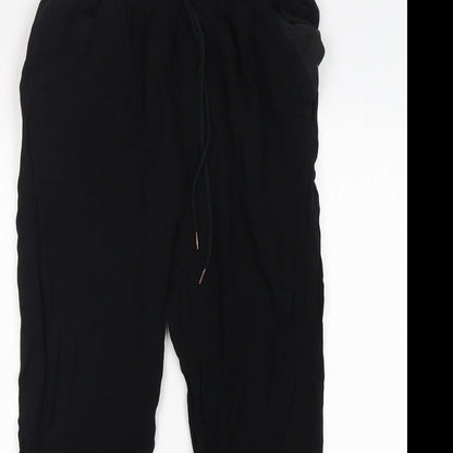 Now Womens Black  Viscose Trousers  Size 8 L26 in Regular