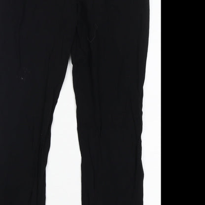Now Womens Black  Viscose Trousers  Size 8 L26 in Regular