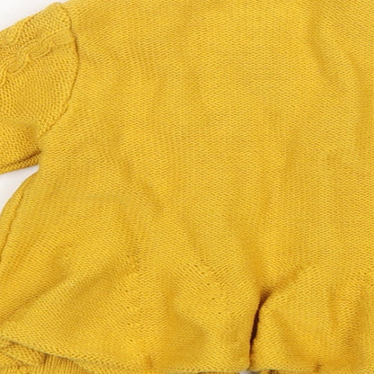 Nutmeg Girls Yellow  Cotton Cardigan Jumper Size 9-12 Months