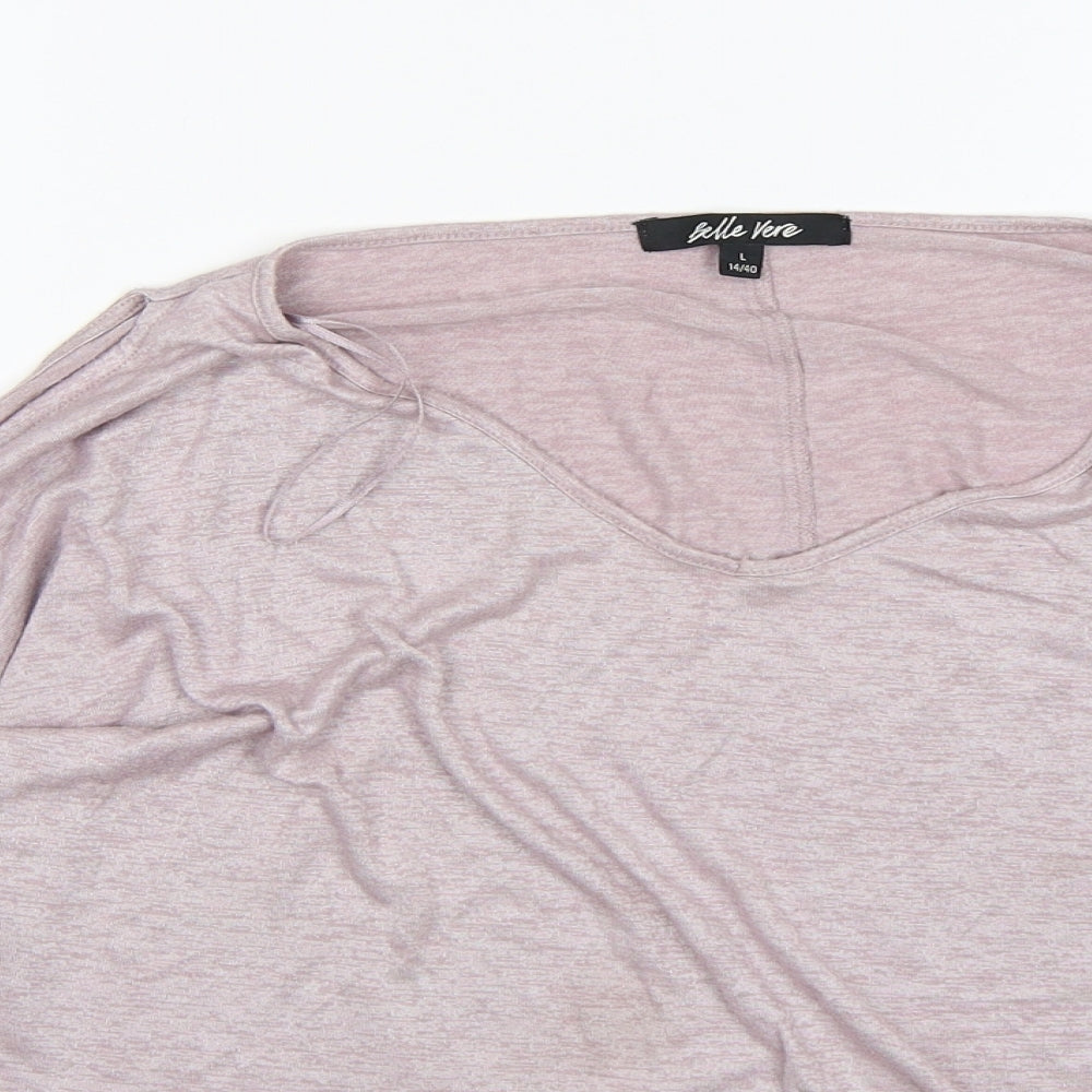Womens UK Size L Belle Vere Pink Basic T-Shirt