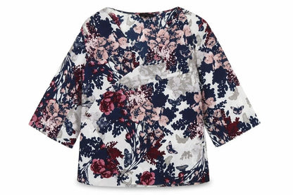 Womens UK Size 10 New Look Multicoloured Wrap Blouse
