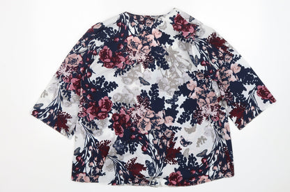 Womens UK Size 10 New Look Multicoloured Wrap Blouse