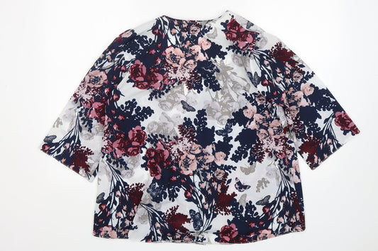 Womens UK Size 10 New Look Multicoloured Wrap Blouse