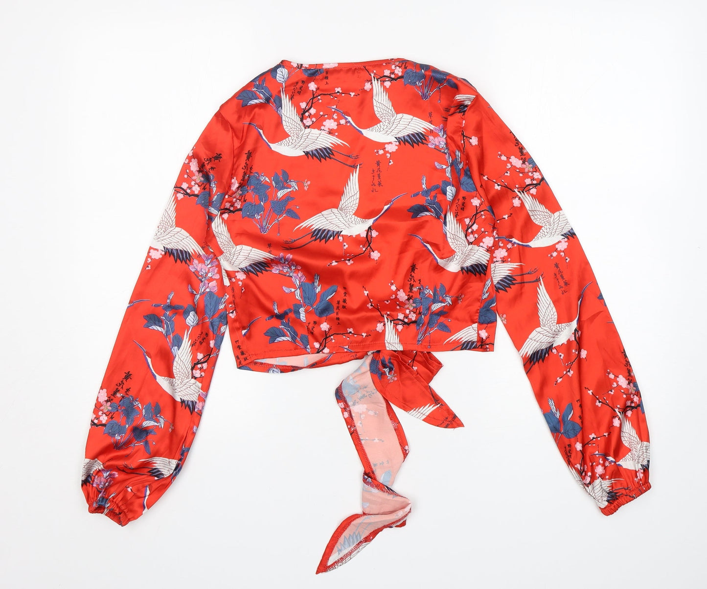 Womens UK Size 6 Missguided Red Cropped Blouse