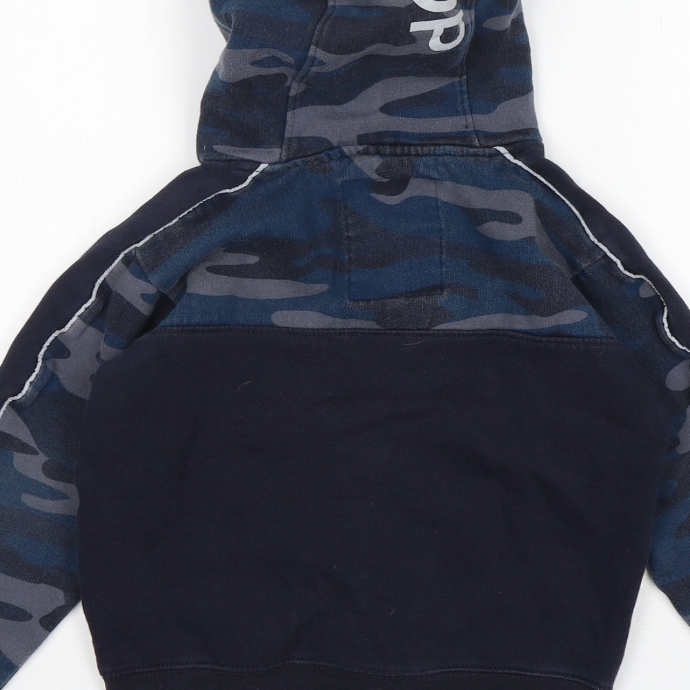 Ripstop Boys Blue Camouflage Cotton Pullover Hoodie Size S