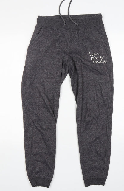 Primark Womens Grey  Cotton Sweatpants Trousers Size 2XS L28 in Regular