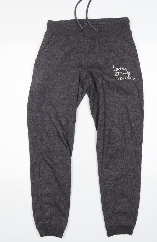 Primark Womens Grey  Cotton Sweatpants Trousers Size 2XS L28 in Regular