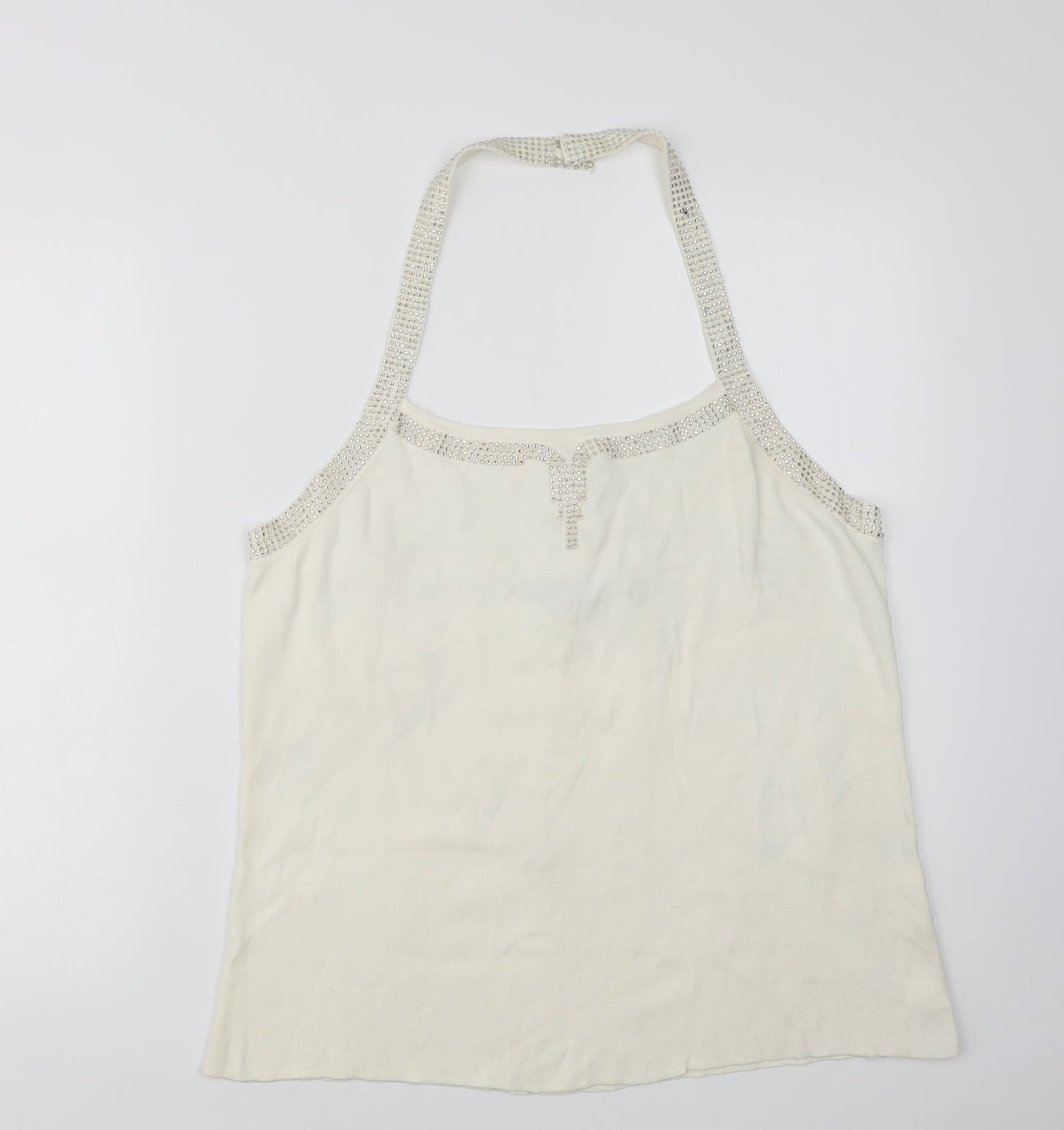 Statement Womens Ivory  Viscose Basic Blouse Size 18 Halter