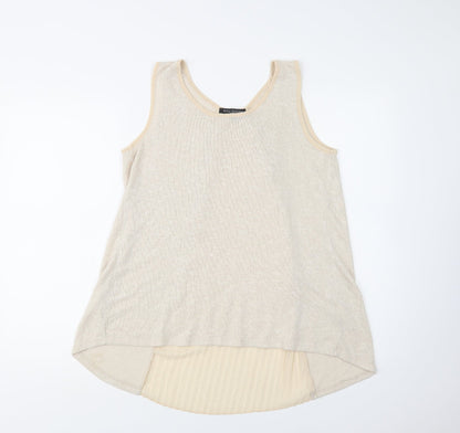 Womens UK Size L Green Envelope Beige Basic Tank