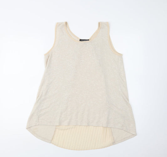 Womens UK Size L Green Envelope Beige Basic Tank