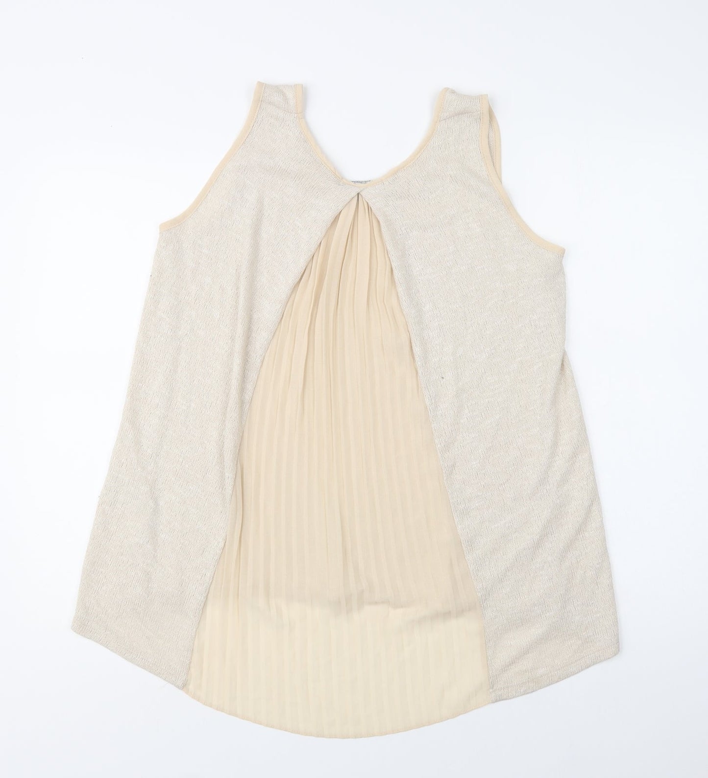 Womens UK Size L Green Envelope Beige Basic Tank