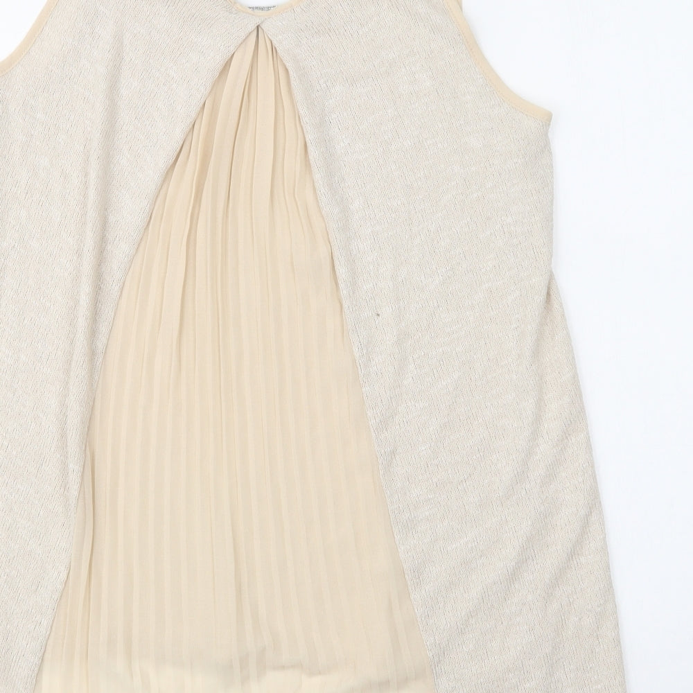Womens UK Size L Green Envelope Beige Basic Tank