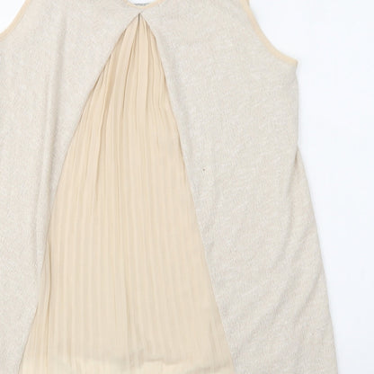 Womens UK Size L Green Envelope Beige Basic Tank