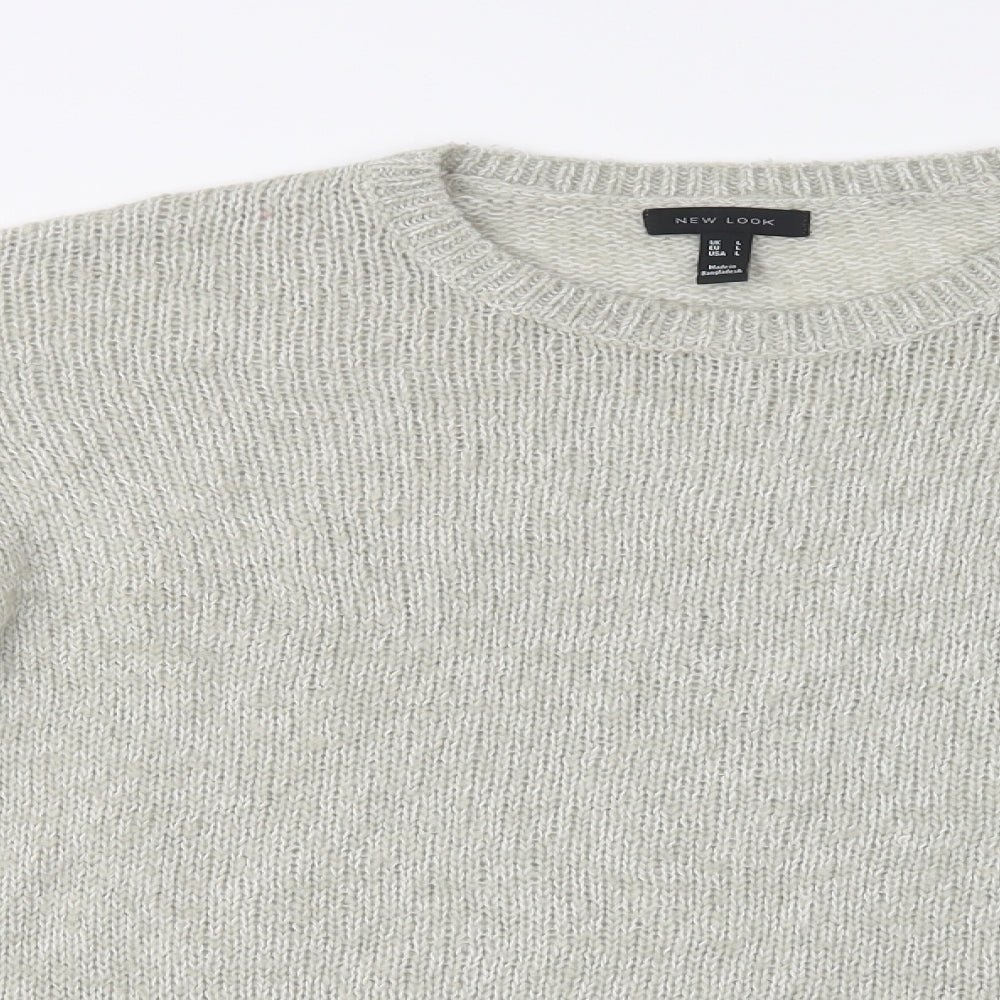 Womens UK Size L New Look Grey Pullover Jumper