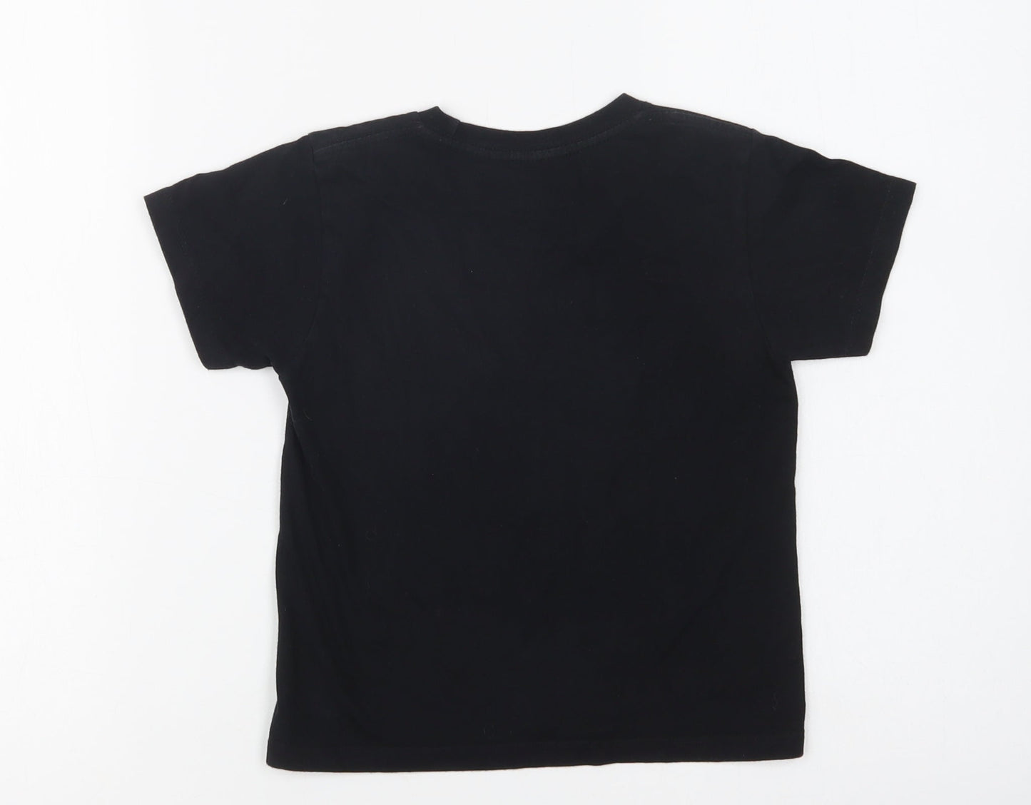 Ink's Kids Girls Black  Cotton Basic T-Shirt Size 3 Years Crew Neck  - Elephant