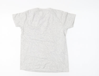 L.F.C. Boys Grey  Cotton Basic T-Shirt Size 8-9 Years Crew Neck  - Liverpool FC