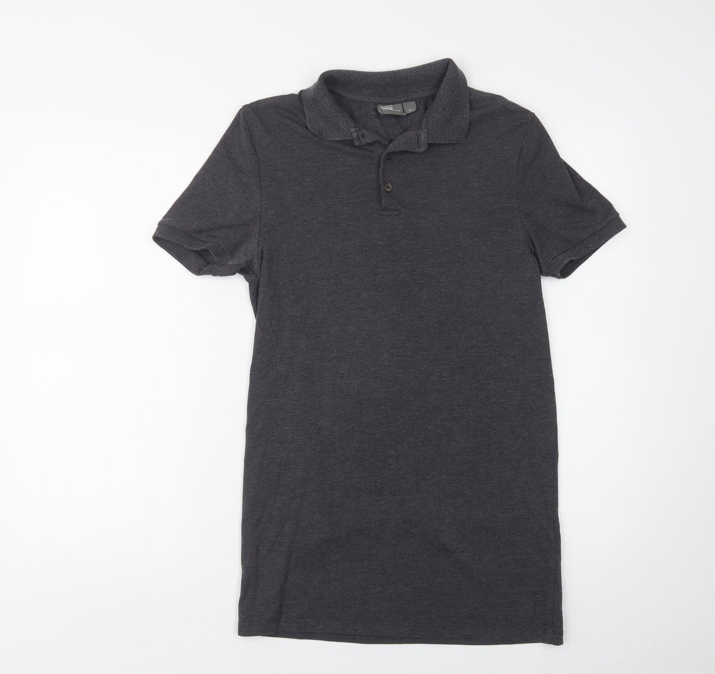 ASOS Mens Grey  Cotton  Polo Size M Collared Button