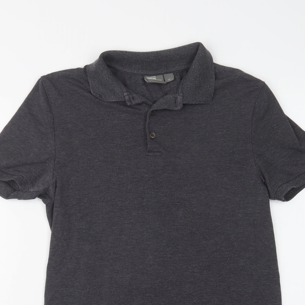 ASOS Mens Grey  Cotton  Polo Size M Collared Button