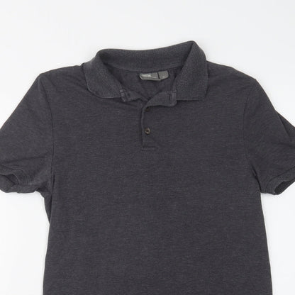 ASOS Mens Grey  Cotton  Polo Size M Collared Button