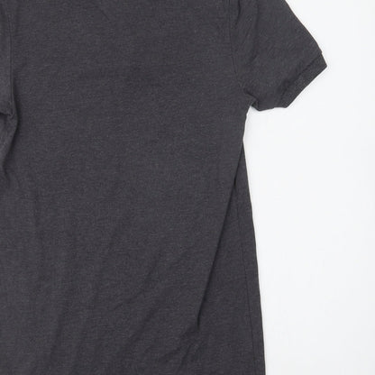 ASOS Mens Grey  Cotton  Polo Size M Collared Button