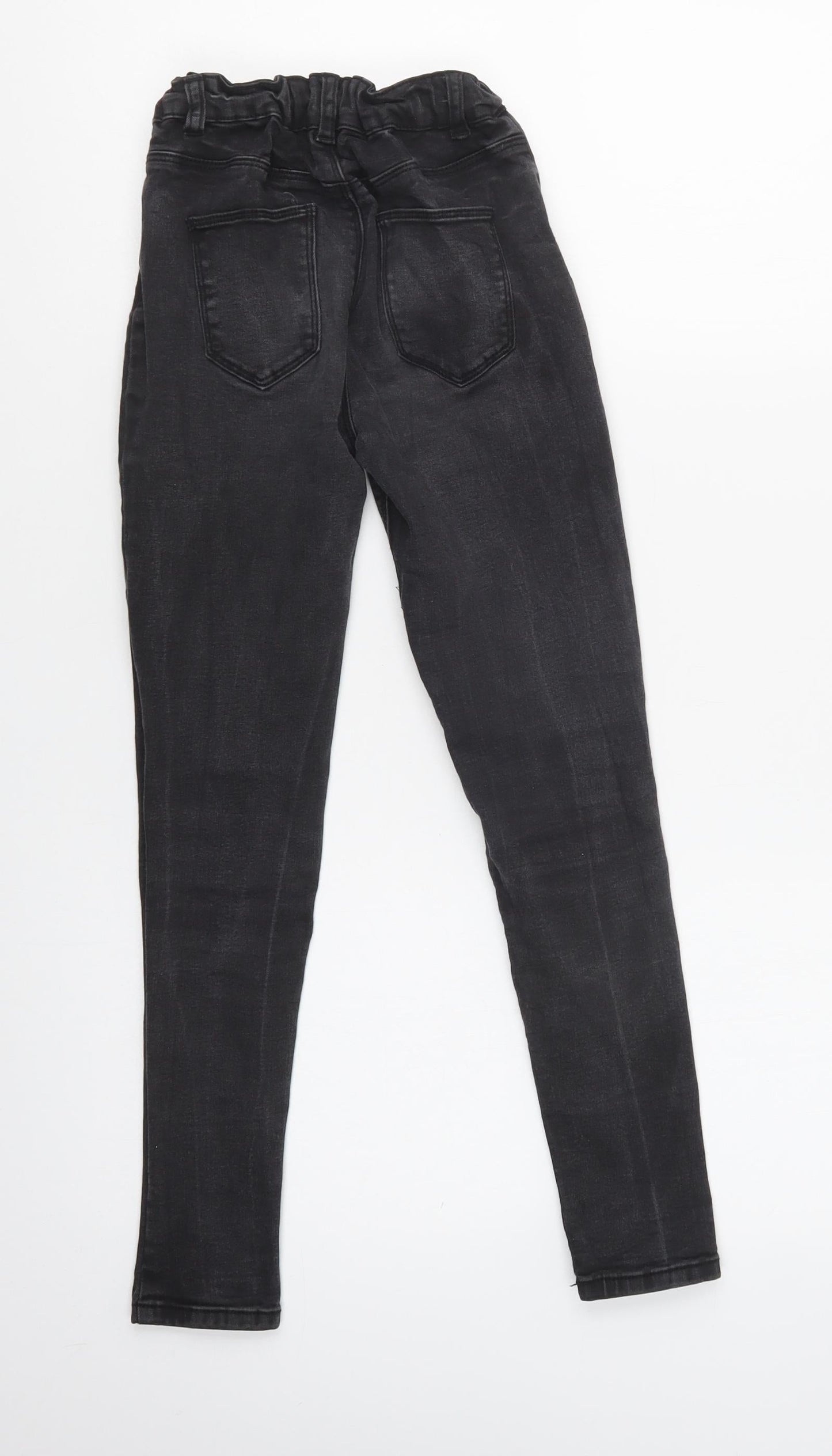 Primark Girls Black  Cotton Skinny Jeans Size 10-11 Years  Regular Button