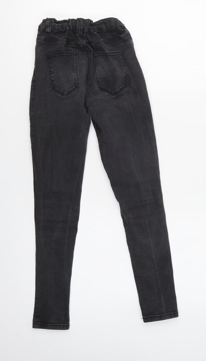 Primark Girls Black  Cotton Skinny Jeans Size 10-11 Years  Regular Button
