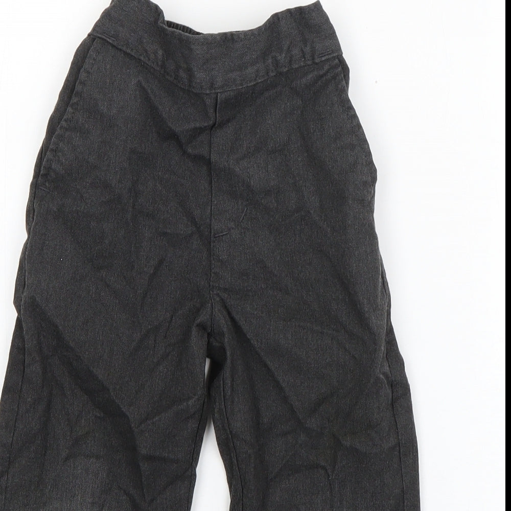 Preworn Boys Grey  Polyester Dress Pants Trousers Size 3-4 Years  Regular