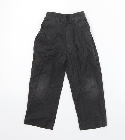 Preworn Boys Grey  Polyester Dress Pants Trousers Size 3-4 Years  Regular Pullover