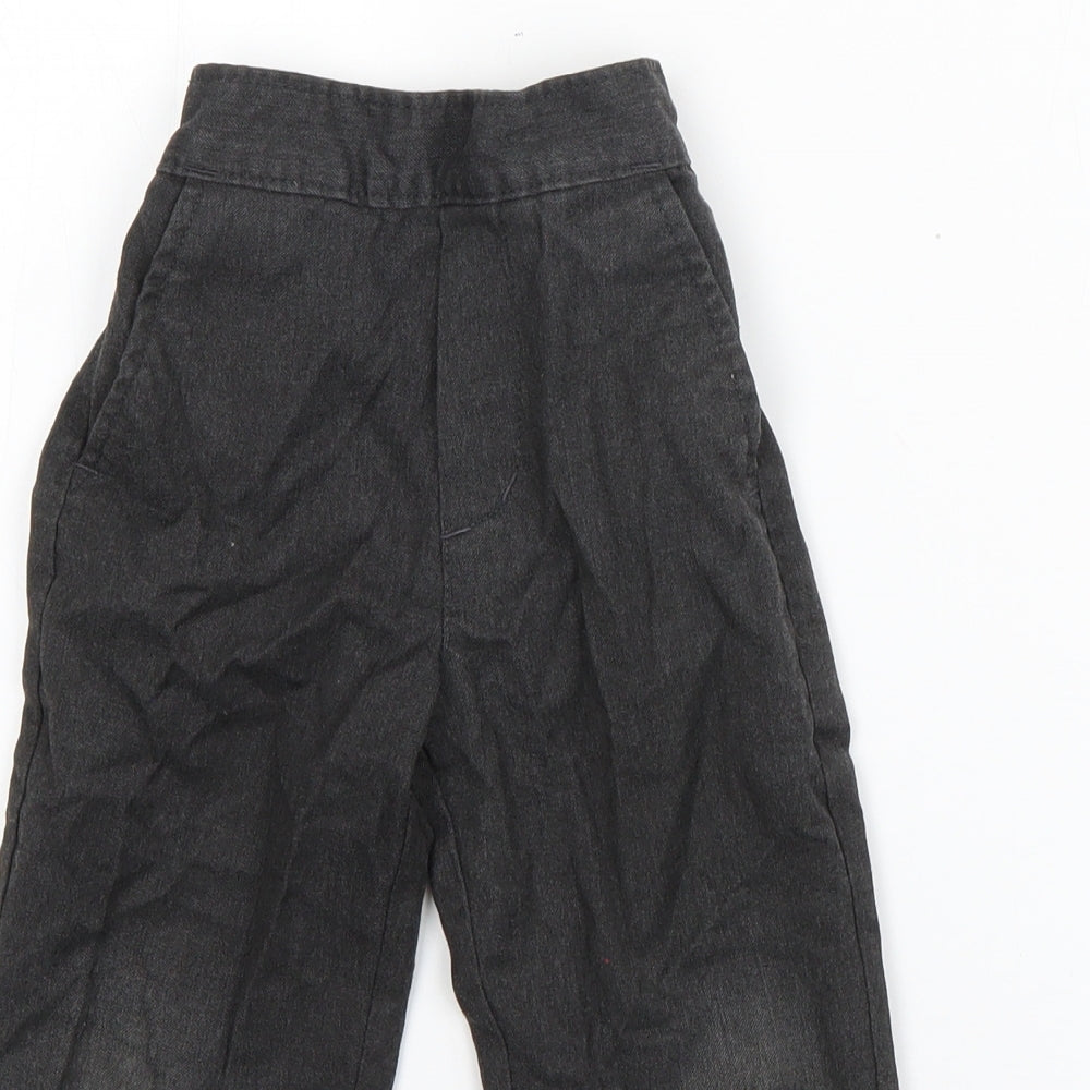 Preworn Boys Grey  Polyester Dress Pants Trousers Size 3-4 Years  Regular Pullover