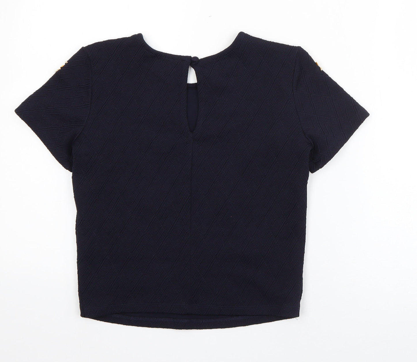 Womens UK Size 4 Miss Selfridge Blue Basic T-Shirt