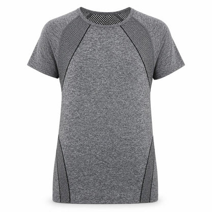 Workout Womens Grey  Polyamide Basic T-Shirt Size 6 Round Neck