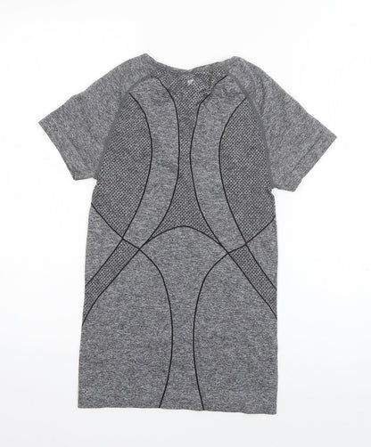 Workout Womens Grey  Polyamide Basic T-Shirt Size 6 Round Neck