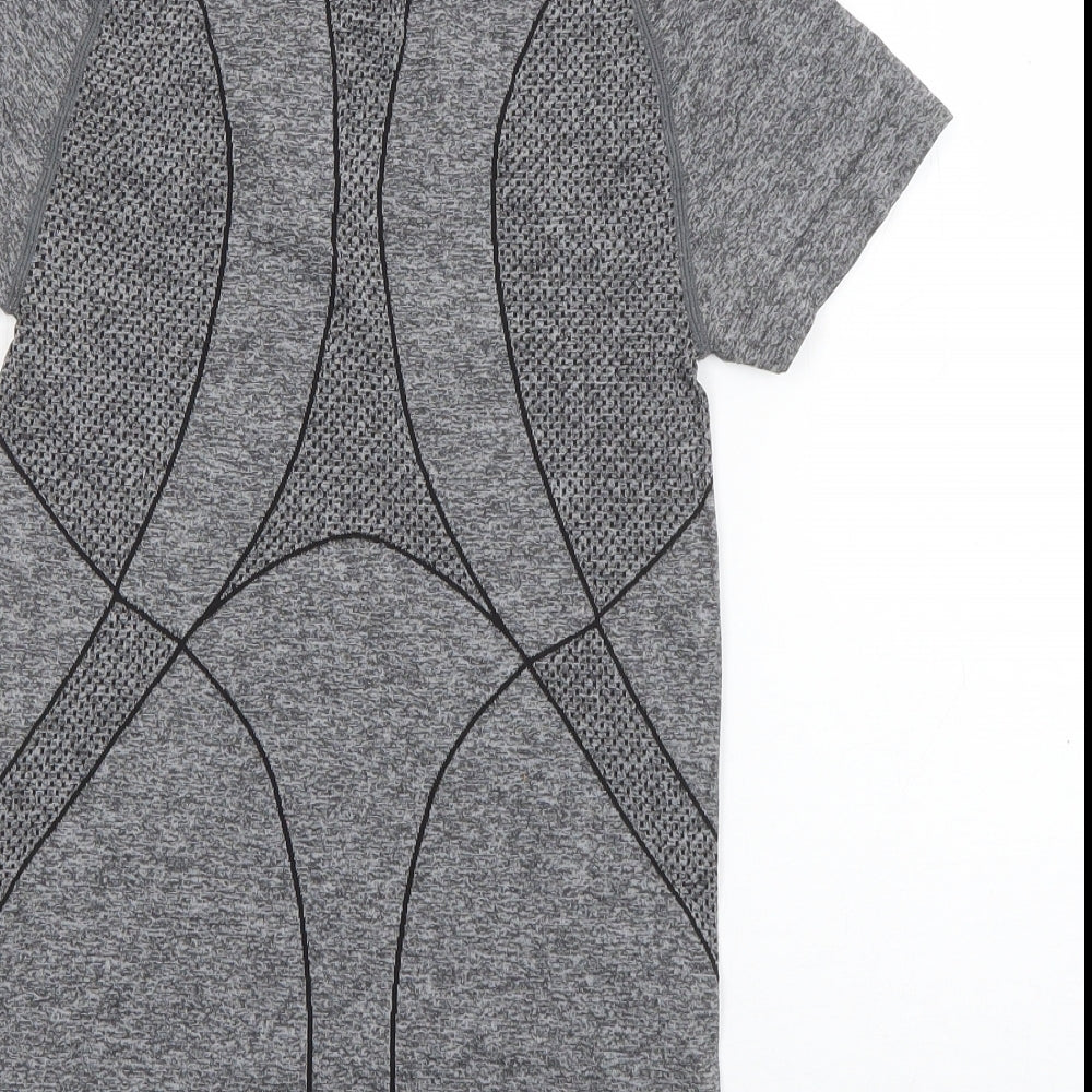 Workout Womens Grey  Polyamide Basic T-Shirt Size 6 Round Neck
