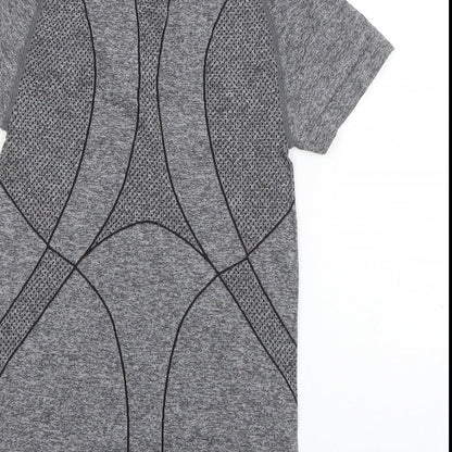 Workout Womens Grey  Polyamide Basic T-Shirt Size 6 Round Neck