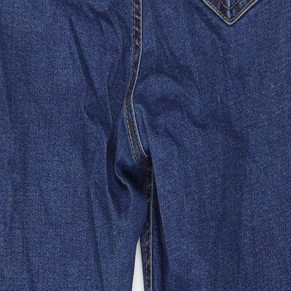 Denim & Co. Womens Blue  Cotton Skinny Jeans Size 12 L27 in Regular Button