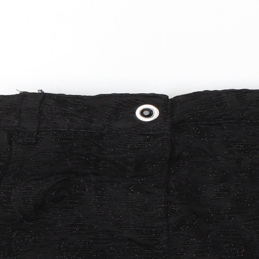 TU Girls Black Floral Polyester Chino Shorts Size 7 Years  Regular Zip