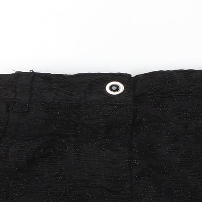 TU Girls Black Floral Polyester Chino Shorts Size 7 Years  Regular Zip