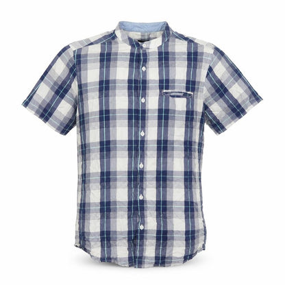 Mens UK Size L Max Blue  Button-Up Short Sleeve Casual Shirt
