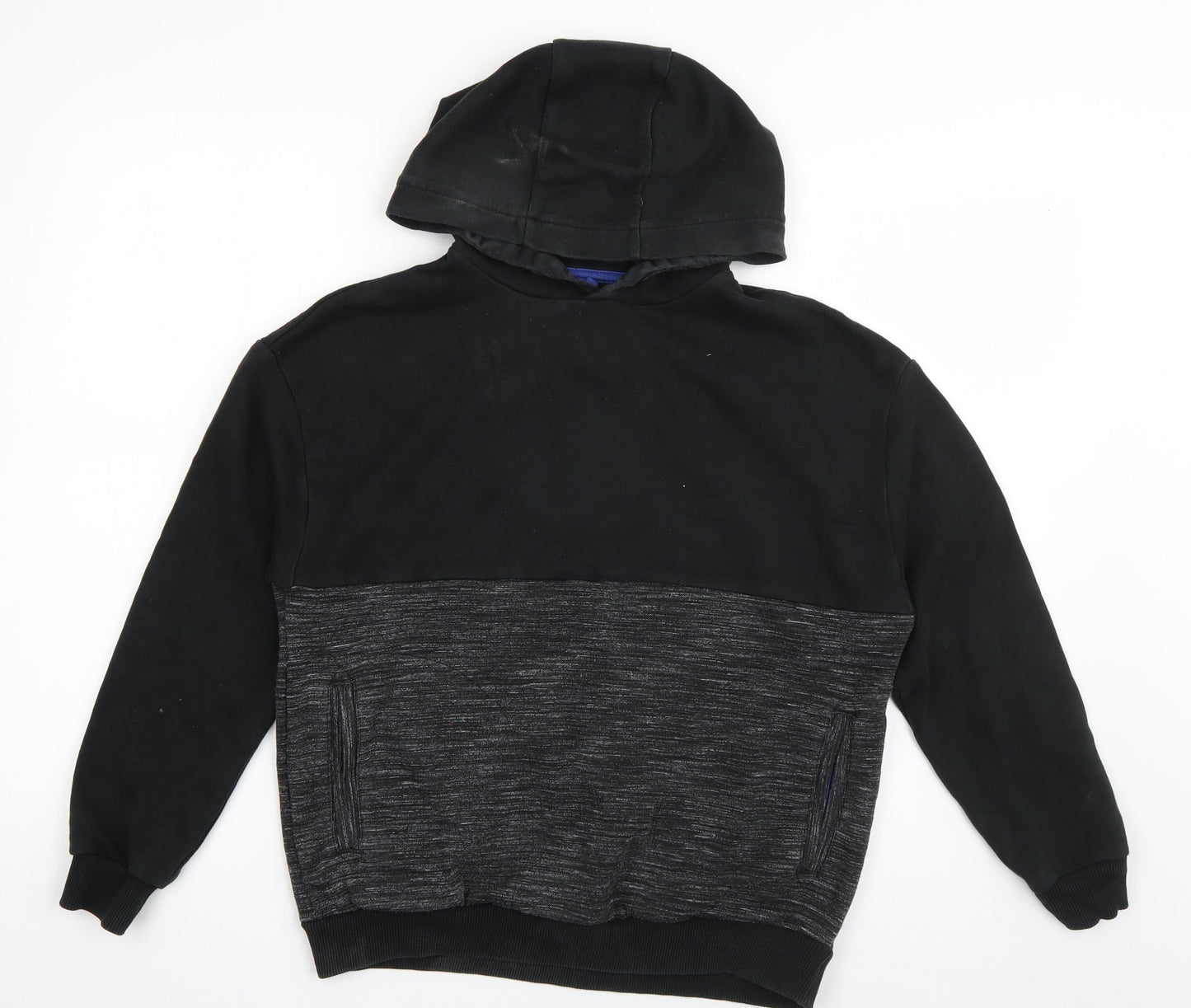 Marks and Spencer Boys Grey  Cotton Pullover Hoodie Size 11-12 Years  Pullover